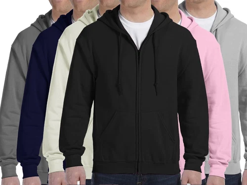 Mens Zipper Hoodie Hooded Sweatshirt Fleece Hoody  Work Designer Top