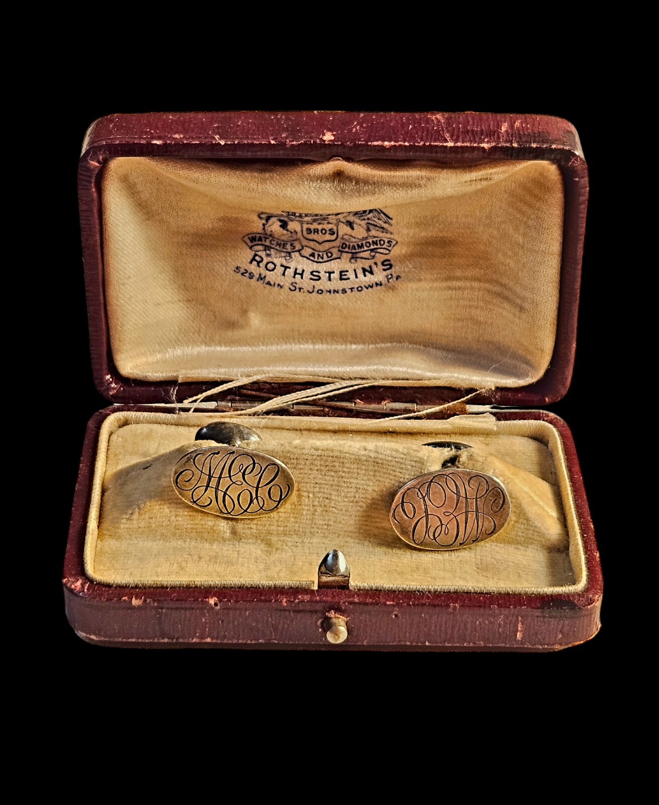 Antique Men's Cufflinks in Box Rothsteins Jewelry Johnstown PA eBay