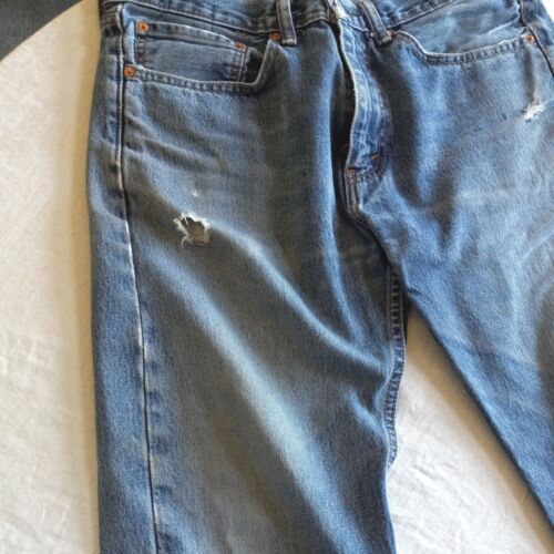 Jeans uomo Levi Strauss 505 blu denim taglia 33 x 25 effetto invecchiato C2 - Foto 2 di 12