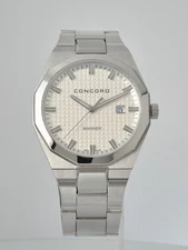 Concord Mens Watch Mariner 40mm White Dial Steel Bracelet 05.1.14.1093