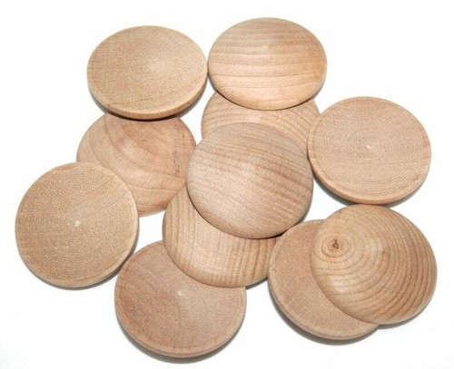 10- Wooden Round Domed Circles- Craft Wood Circles Domed Circles Wood Disc  - Picture 7 of 10
