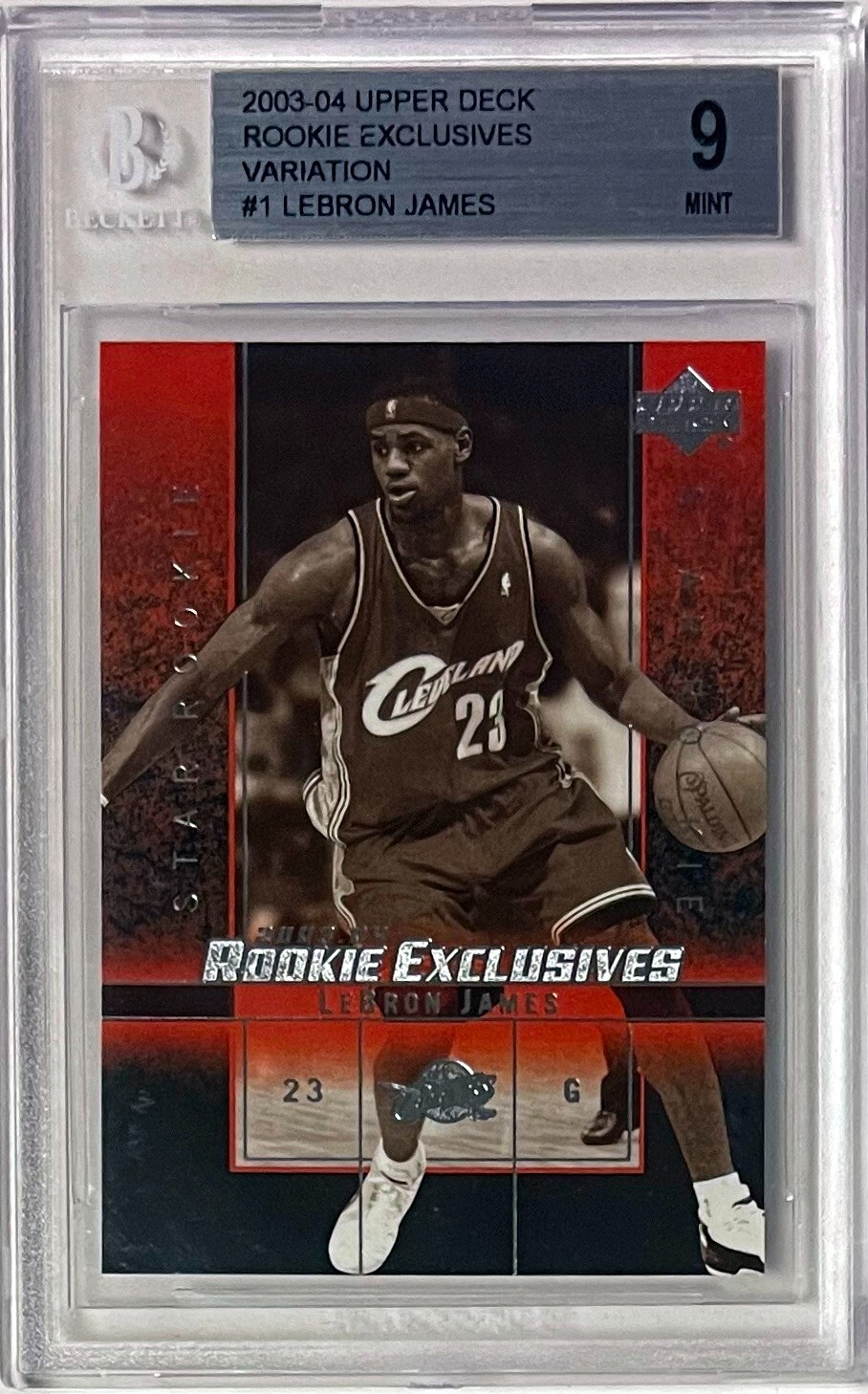 LeBron James 2003-04 Upper Deck Rookie Exclusives Black White #1 -BGS Graded 9MT
