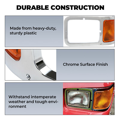 Headlight Bezel Trim Fit For 00-15 Ford F650 F750 Left Right Driver Passenger Headlight Bezel Trim Fit For 00-15 Ford F650 F750 Left Right Driver Passenger