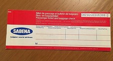 SABENA  Biglietto aereo vintage - Londra-Bruxelles - 5/1977