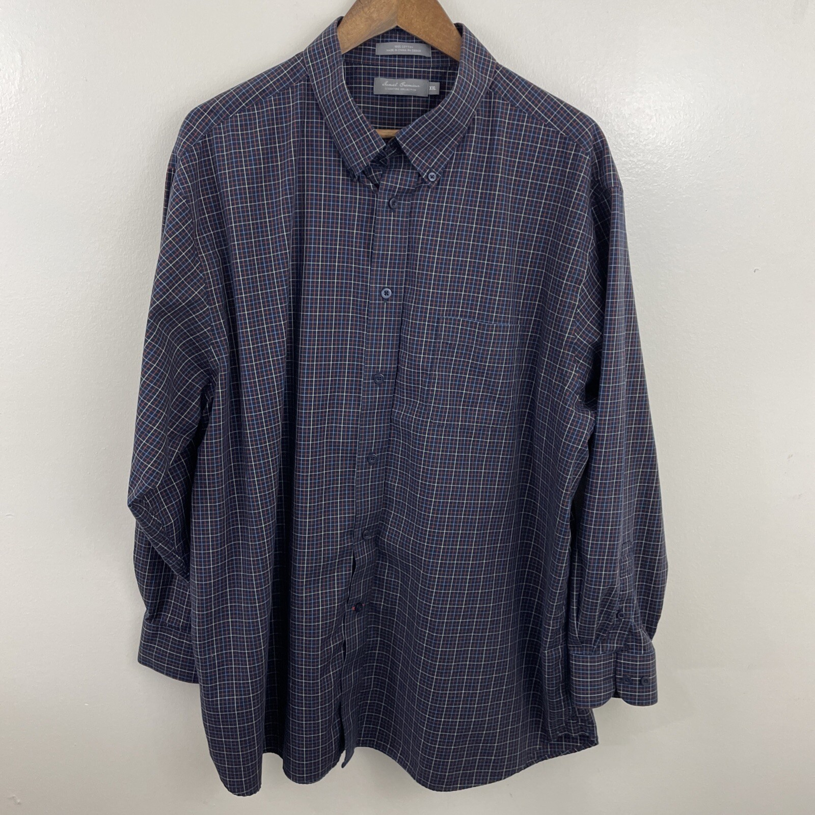 DANIEL CREMIEUX Shirt Mens 2XL XXL Multicolor Plaid Long Sleeve Button Down