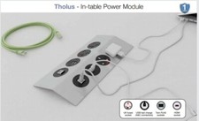 Tholus In Table Power Module 4x UK Sockets 2x USB Fast Charge RJ45 socket & HDMI