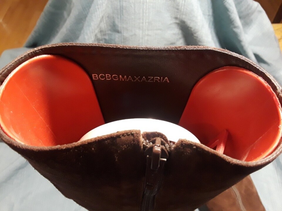 New Condition BCBGMAXAZRIA Brown Suede/ Leather Knee High Heeled boot-Size 6B/36 image 8