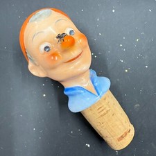1950'S GOEBEL BOTTLE STOPPER OR POURER MAN W/ FLY ON HIS NOSE GERMANY
