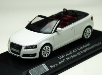 Audi A3 Cabriolet Typ 8P Bj. 2008-2013, Ibis White, Minichamps-Sondermodell 1: