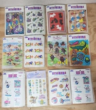 1989 Applause Three Cheers Stickers 4 Sheets Per Sealed Package. Smurfs & More!