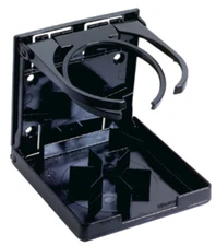 2445-7 Attwood Marine DUAL RING DRINK CUP HOLDER FOLD UP, Black