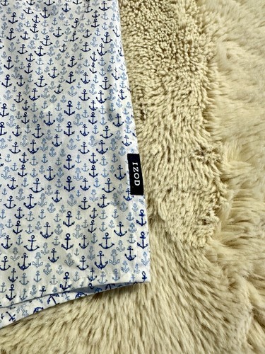 Izod Button Up Shirt Men’s Size 2XL Short sleeve Anchor All Over Print - Picture 2 of 8