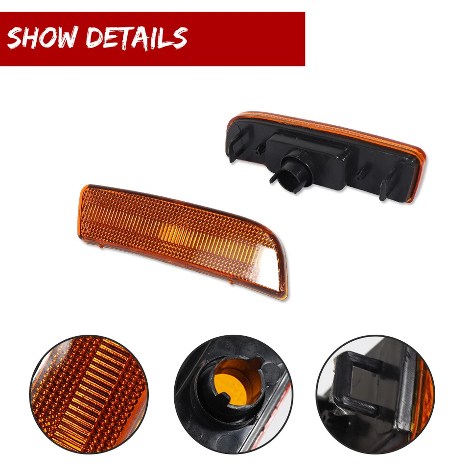 2x Para-choque dianteiro marcador lateral luz refletora âmbar para VW Tiguan 2009-2017 - Imagem 3 de 4