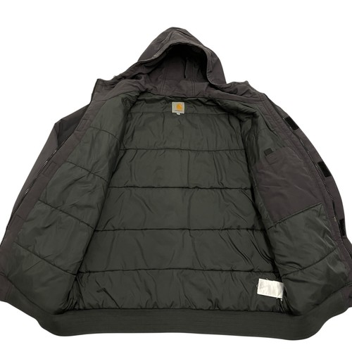 Carhartt Kodiak Blouson Jacket Hooded Grey Mens XL Quilt Insulated Full Zip - Picture 4 of 14