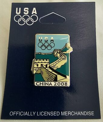 Official Licensed Olympic Games Pin China 2008 Great Wall Team USA USOC
