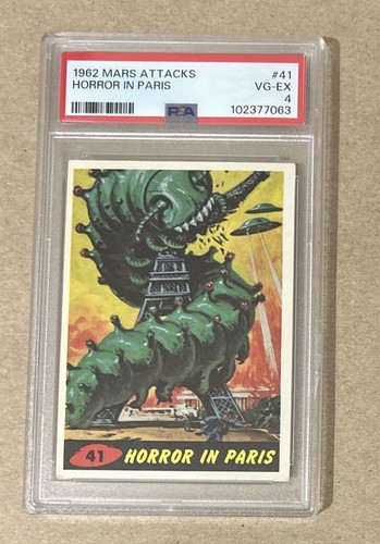 1962 Topps Mars Attacks #41 Horror in Paris — PSA 4