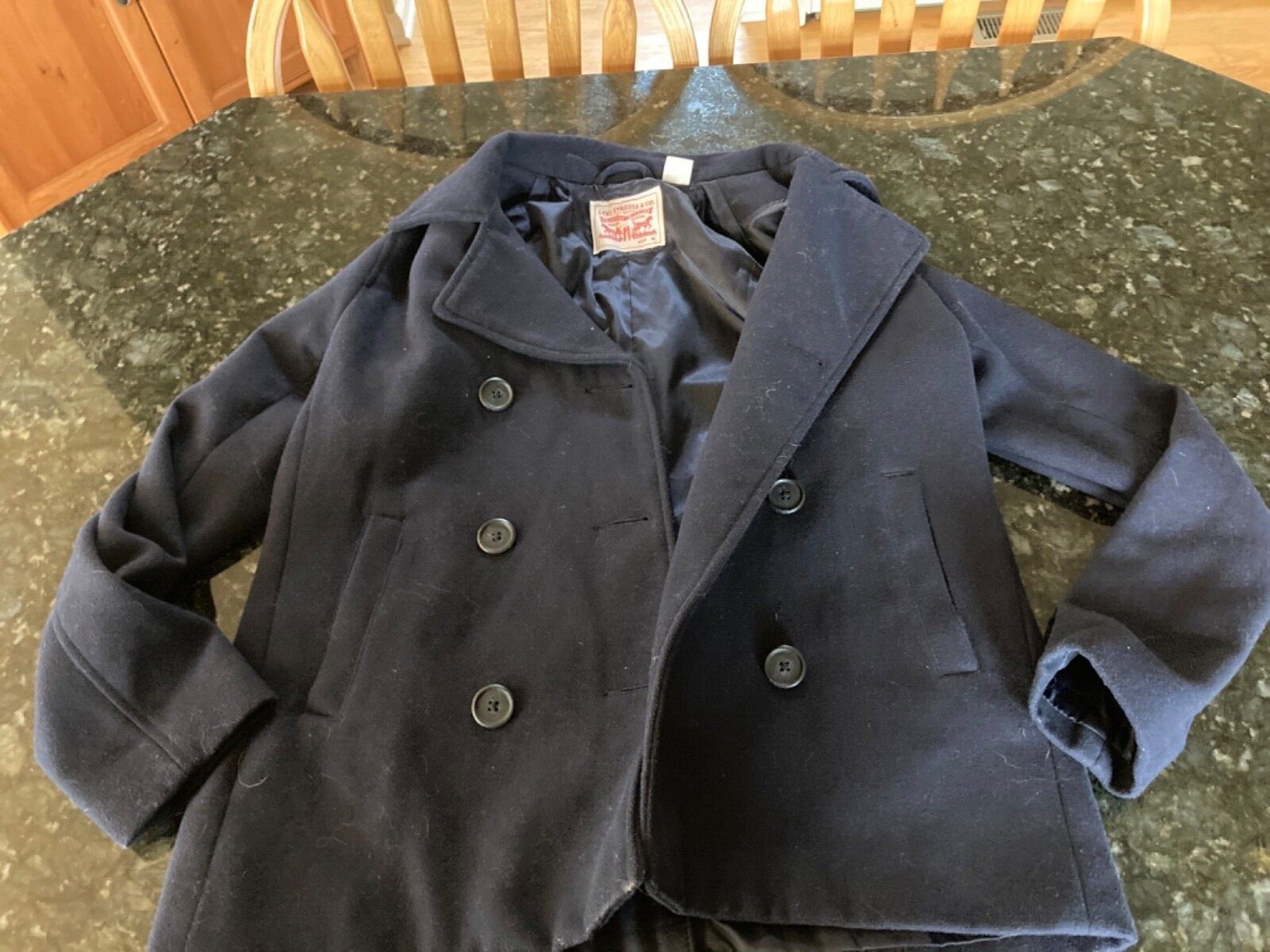 LEVIS NAVY BLUE LINED CAREER BLAZER JACKET COAT SOFT… Gem