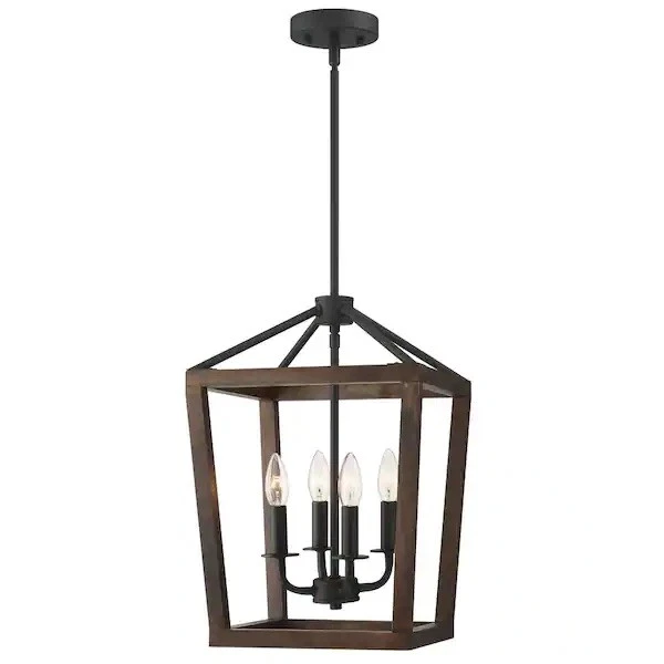 Matte black sale lantern pendant light