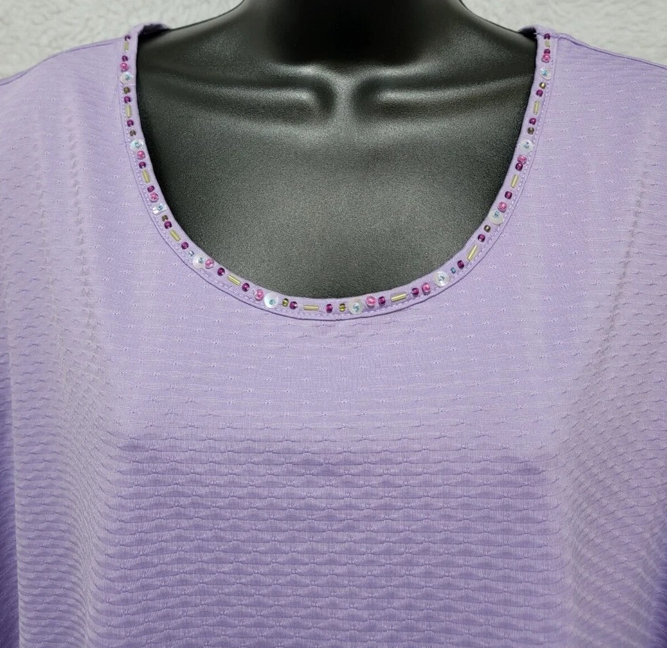Blusa camisa top Koret para mujer talla 1X púrpura Foto 4 de 4