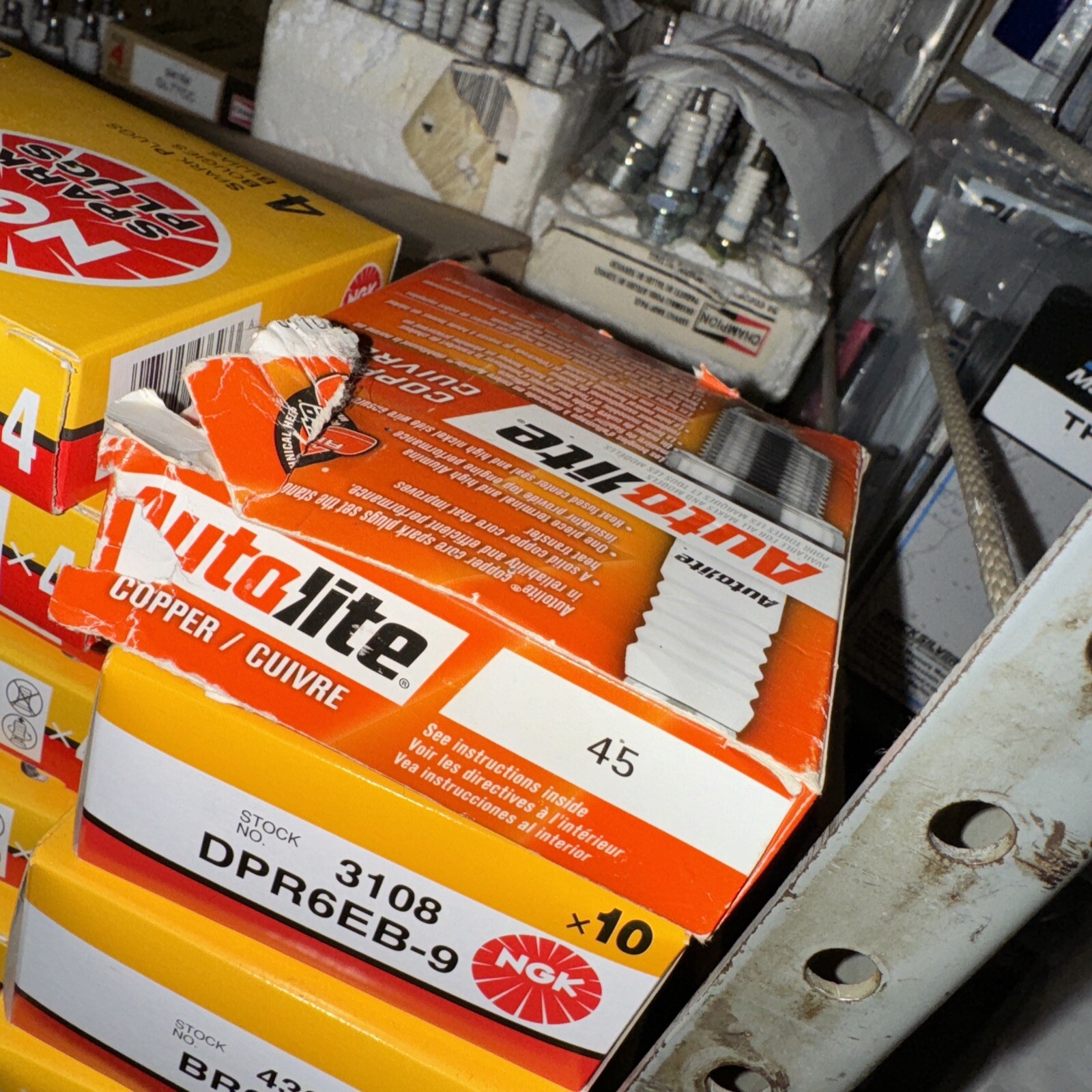 Autolite 45 Spark Plugs Copper Core Pack of 3 NOS