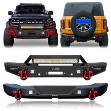 Vijay For 2021-2025 Ford Bronco Front Rear Bumper Wwinch Plate Led Lights