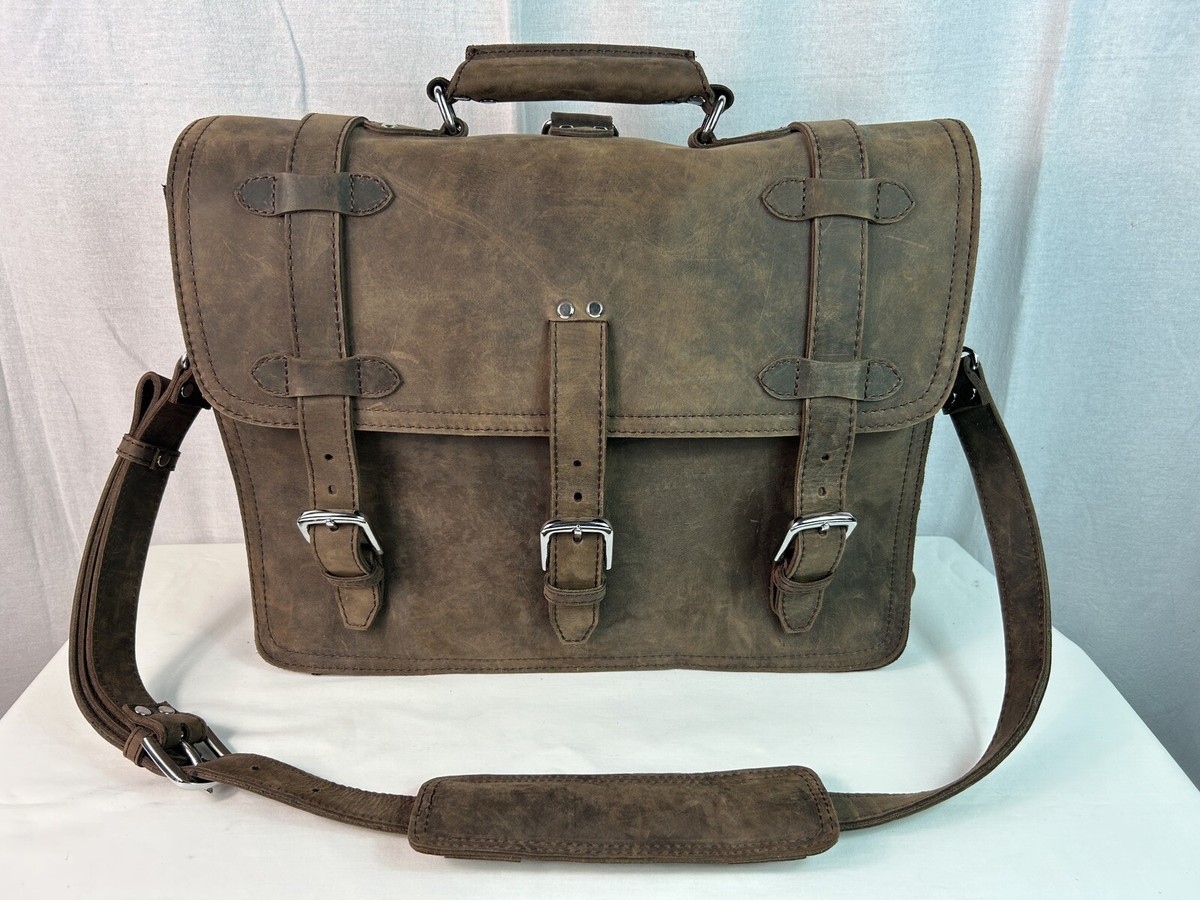 Vagabond Traveler Leather Briefcase Backpack Messenger Bag