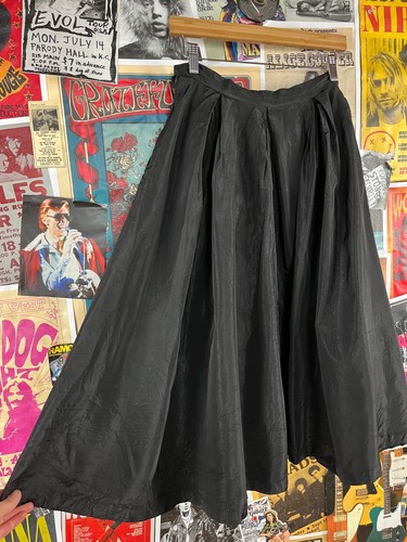 Falda Completa Vintage Años 40 Negra Cintura Alta Hollywood Informal Toronto Tafetán 28" - Imagen 10 de 13