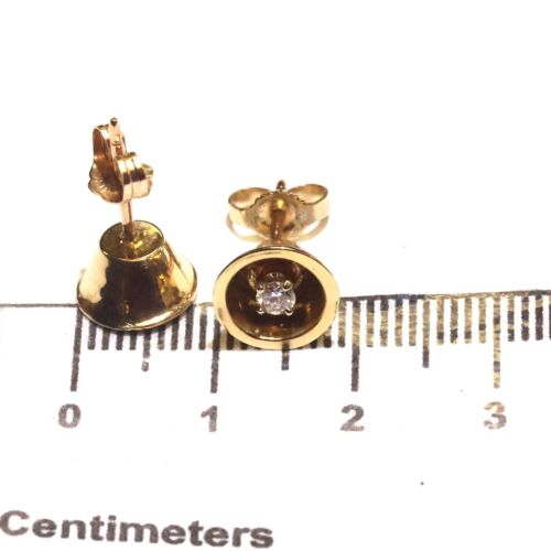 Orecchini a perno oro giallo 14 kt diamanti naturali TONDI 0,20 ct VS1 G 2,5 g ESTATE - Foto 9 di 9