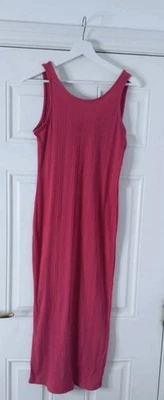 New Look Pink Ribbed Midi/Maxi Dress Size 14 Excellent Condition Worn Once’s - Image 1 of 4