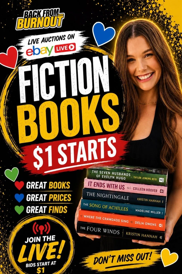 FICTION BOOKS WITH KAYLA! BACK FROM BURNOUT BOOK CLEARANCE