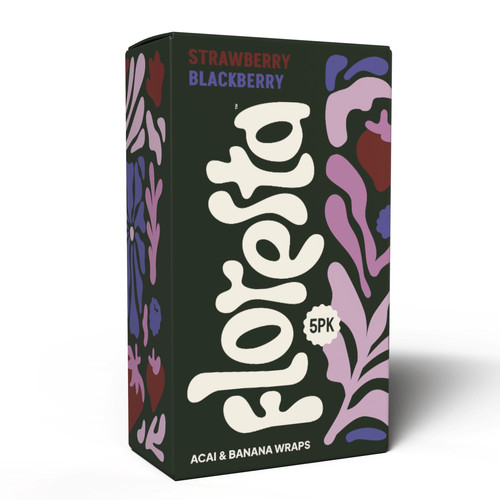 Floresta Acai Wraps - Strawberry Blackberry Banana + Acai Blend Wraps. Box of 25