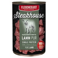 Fleischeslust Steakhouse Lamm Pur 410 G, Nassfutter, Neu