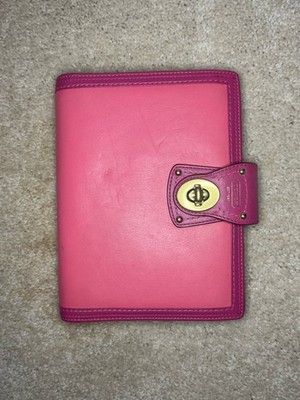 RARE Vintage Coach Pink Leather Legacy Turnlock Agenda Planner Y2K Magenta