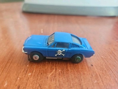 1965 ATLAS Ford Mustang Fastback Blue Slot Car HO