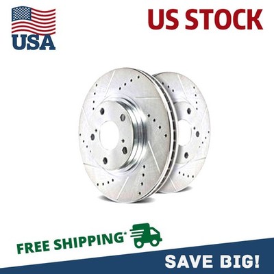 Front Drilled &Slotted Brake Rotors New For A4 A5 A6 A7 Quattro Allroad Q5 320mm