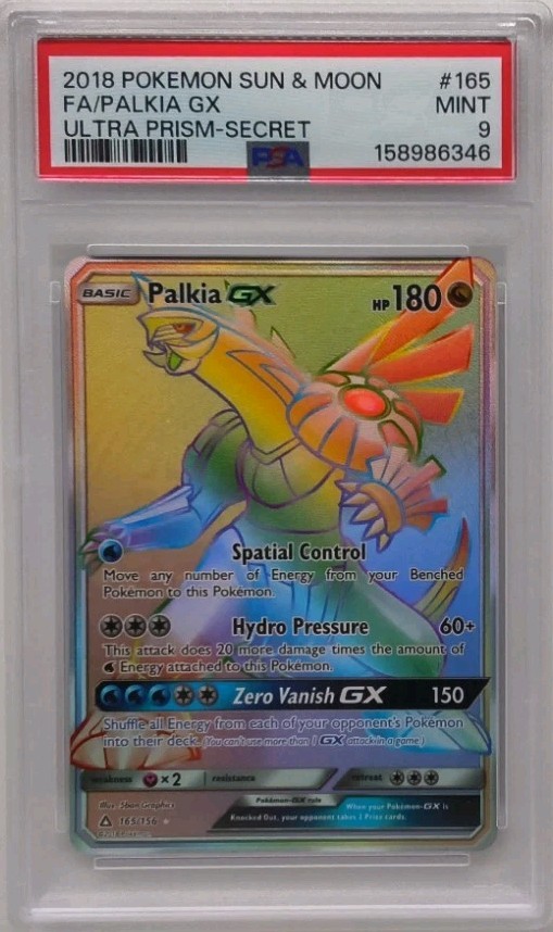 2018 Pokemon Sun & Moon Ultra Prism #165 Palkia GX Full Art PSA 9 Mint