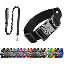Tactical Dog Collar Military With Lead Thick Handle Adjustable Strong Training