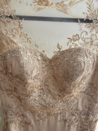 Wedding Dress Lan Ting Bride TS Couture Ivory Illusion A-Line Sleeve Small NEW! - Afbeelding 14 van 16