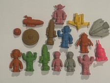 Vintage Diener Space Alien Spaceship Eraser Lot Rubber 80s 70s Space