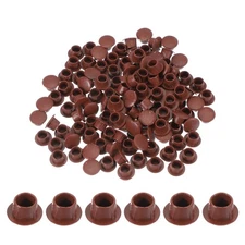 120Pcs Plastic Hole Plugs 2/7"(8mm) Screw Caps Cover Red Brown
