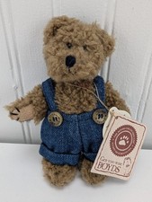 Vintage Boyds Bears Zack Teddy Plush 5" Stuffed Animal Denim Overalls 919811