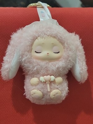 Sleep Baby Mini Plush Pendant - Confirmed Lop Eared Rabbit- Pink Micro Plush