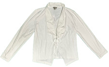 Chico s Women s 0 White Ponte Drape Front Jacket Stretch Nylon Blend NWT