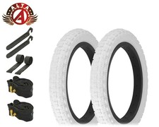 ALTA 14" x 2.125 BMX/Scooter All-Terrain Grip White Tires 90 Degree Tubes, 8pc.
