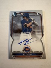 AJ Ewing 2023 Bowman 1st Draft Base Chrome Prospect Auto New York Mets CDA-AE