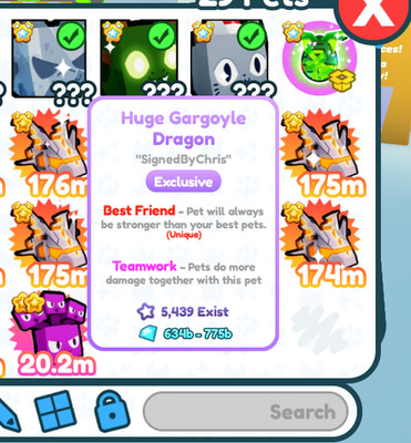 Huge Gargoyle Dragon Untransferred Pet Simulator X Fast Delivery Cheap Price