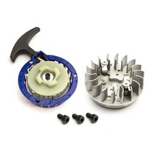 Easy Start Recoil Pull Start Flywheel & Bolts Blue Mini Moto Racing Bike