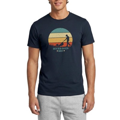 Der Den Rasen Mäht Rasenmäher Vintage Garten Geschenk Männer T-Shirt