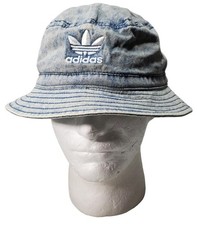 ADIDAS Unisex Originals Denim Bucket Hat Collegiate Navy White Logo OSFA