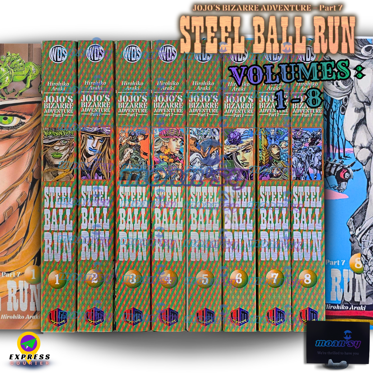 Jojos Bizarre Adventure Part 7 Steel Ball Run Vol 1-8 Set Manga